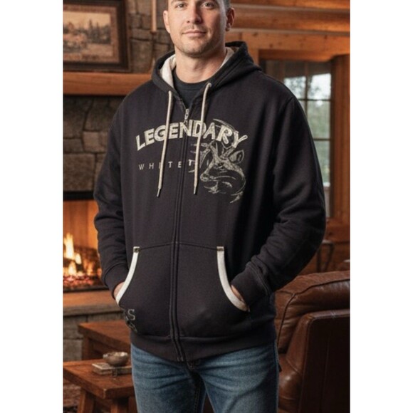 Legendary Whitetails Other - Vintage Y2K Legendary Whitetails Sweatshirt Adult XL Black Full Zip Hoodie Camo